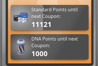 Progress toward Coupons for Standard Points and DNA Points