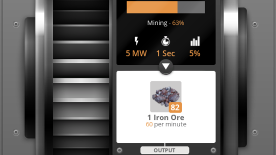 A Miner Mk.1 using 5 MW of Power to work